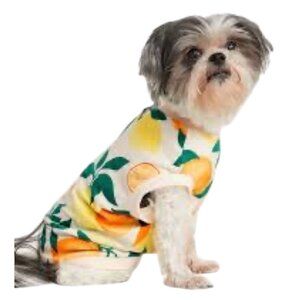 Old Navy Pet‎ Clothes Size M Dogs Lemons & Oranges Cotton T-Shirt Tee